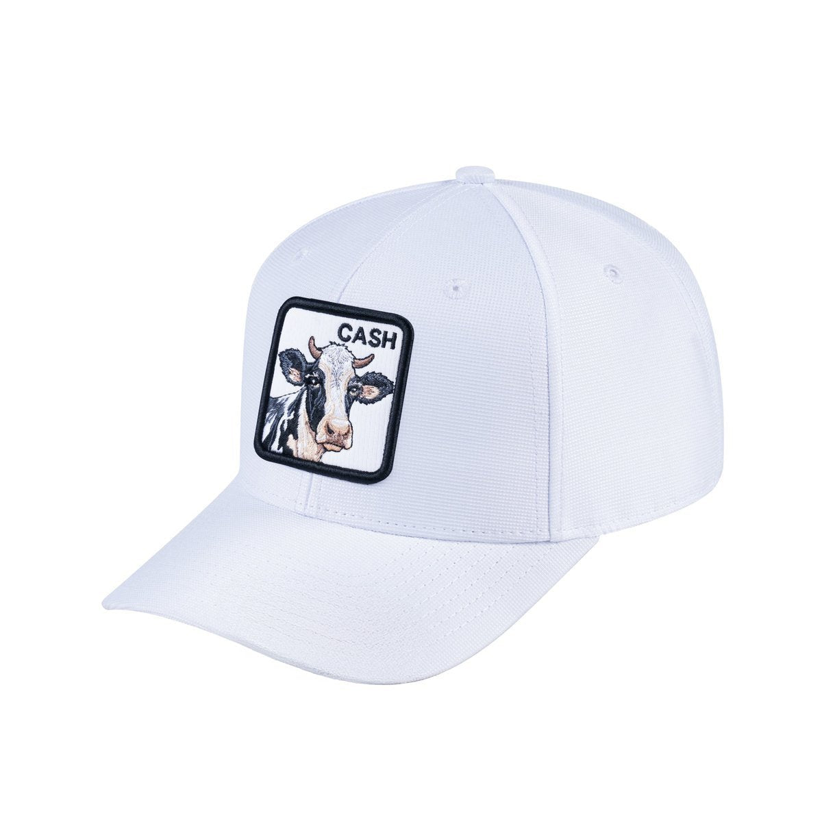 Cow V2 6-Panel Baseball Cap with White front and White back