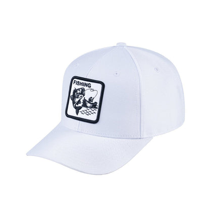 Fishing V2 6-Panel Baseball Cap with White front and White back