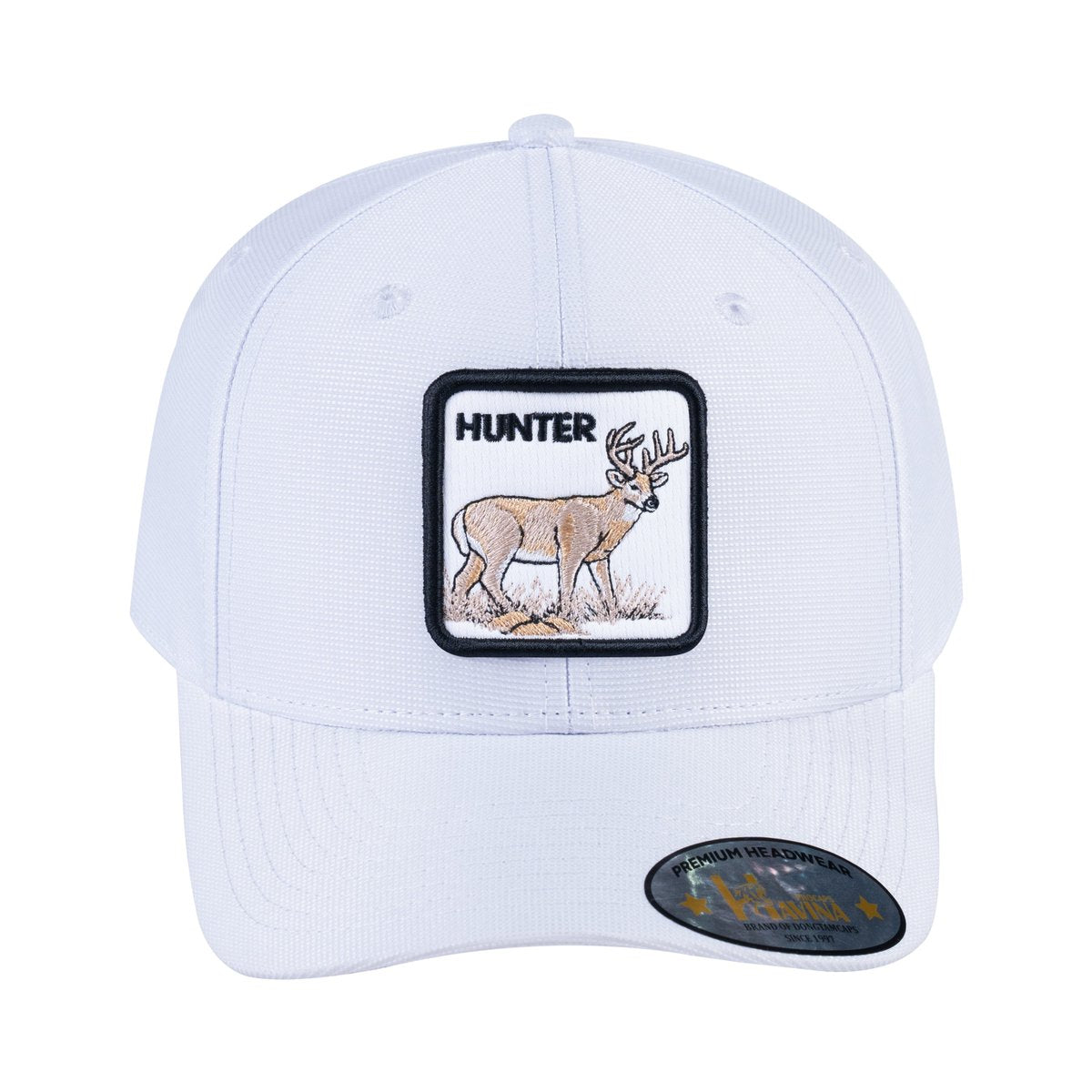 Hunter V2 6-Panel Baseball Cap with White front and White back