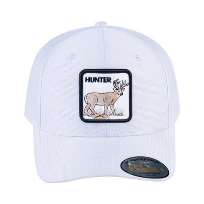 Hunter V2 6-Panel Baseball Cap with White front and White back