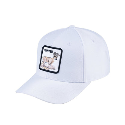 Hunter V2 6-Panel Baseball Cap with White front and White back