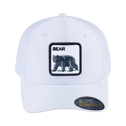 Bear V2 6-Panel Baseball Cap with White front and White back