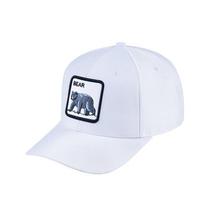 Bear V2 6-Panel Baseball Cap with White front and White back
