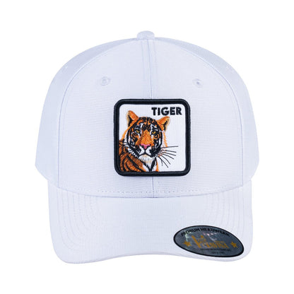 Tiger V2 6-Panel Baseball Cap with White front and White back