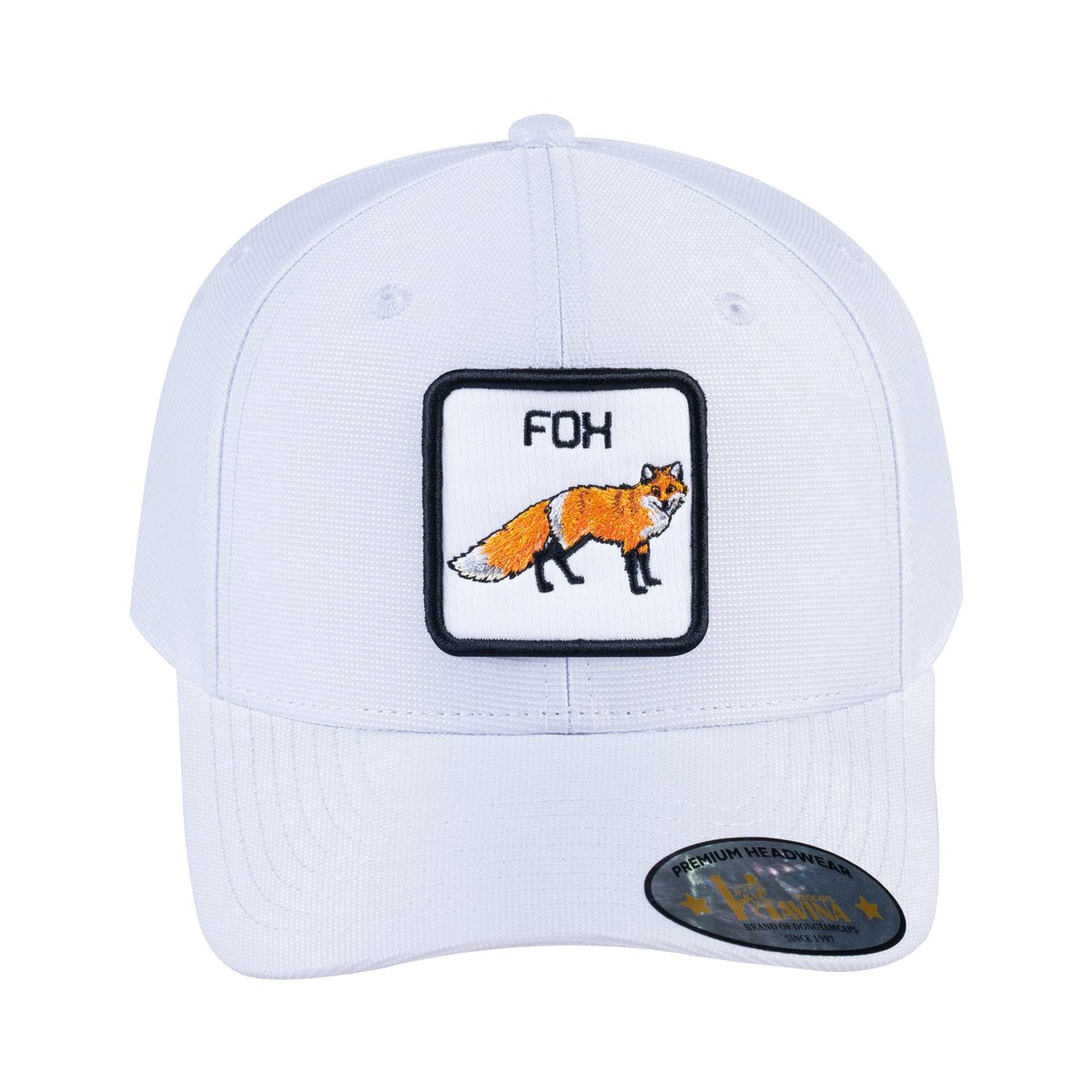 Fox V2 6-Panel Baseball Cap with White front and White back