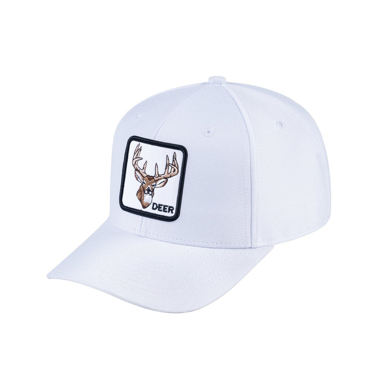 Deer V2 6-Panel Baseball Cap with White front and White back