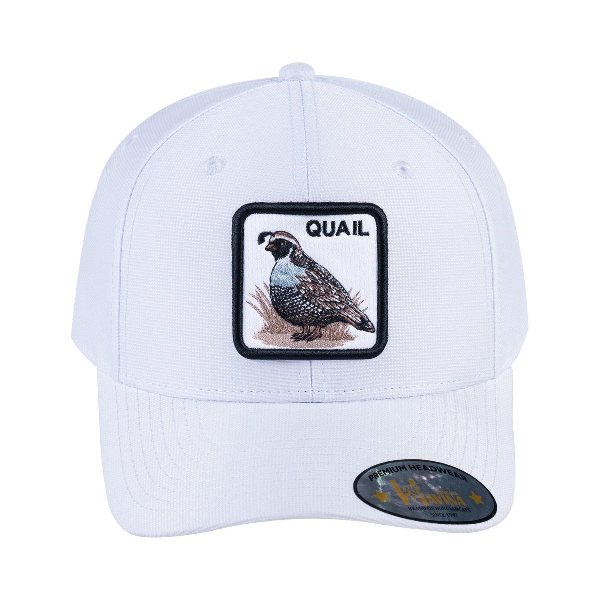 Quail V2 6-Panel Baseball Cap with White front and White back