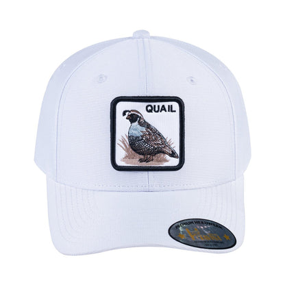 Quail V2 6-Panel Baseball Cap with White front and White back
