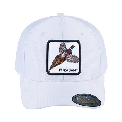 Pheasant V2 6-Panel Baseball Cap with White front and White back