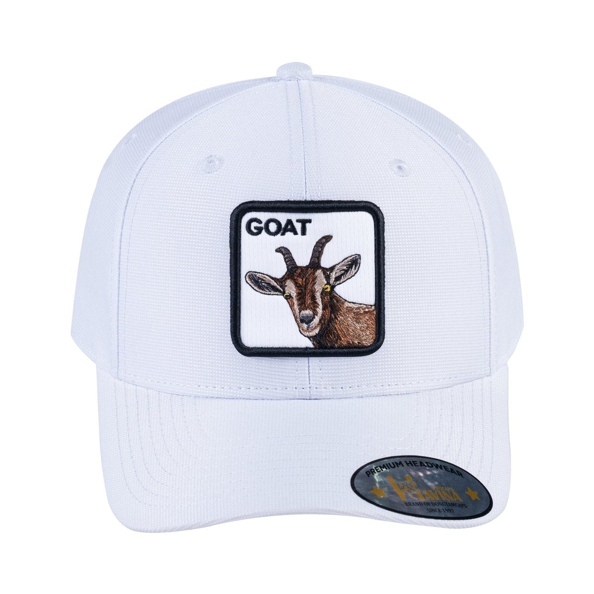 Goat V2 6-Panel Baseball Cap with White front and White back
