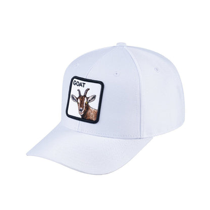 Goat V2 6-Panel Baseball Cap with White front and White back