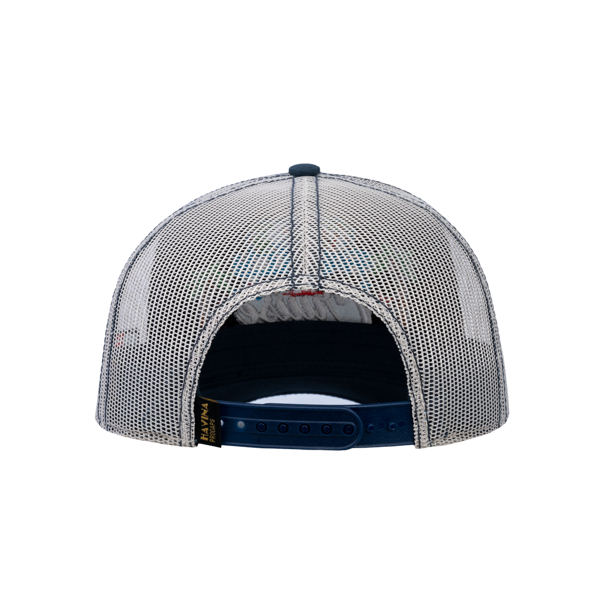 Embroidered Family Cruise - Traveling - 6 Panel Trucker Hat - Navy/Beige - Classic
