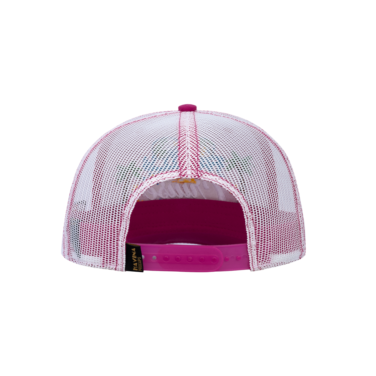 Embroidered Family Cruise - Traveling - 6 Panel Trucker Hat - Pink/White - Zig Zag