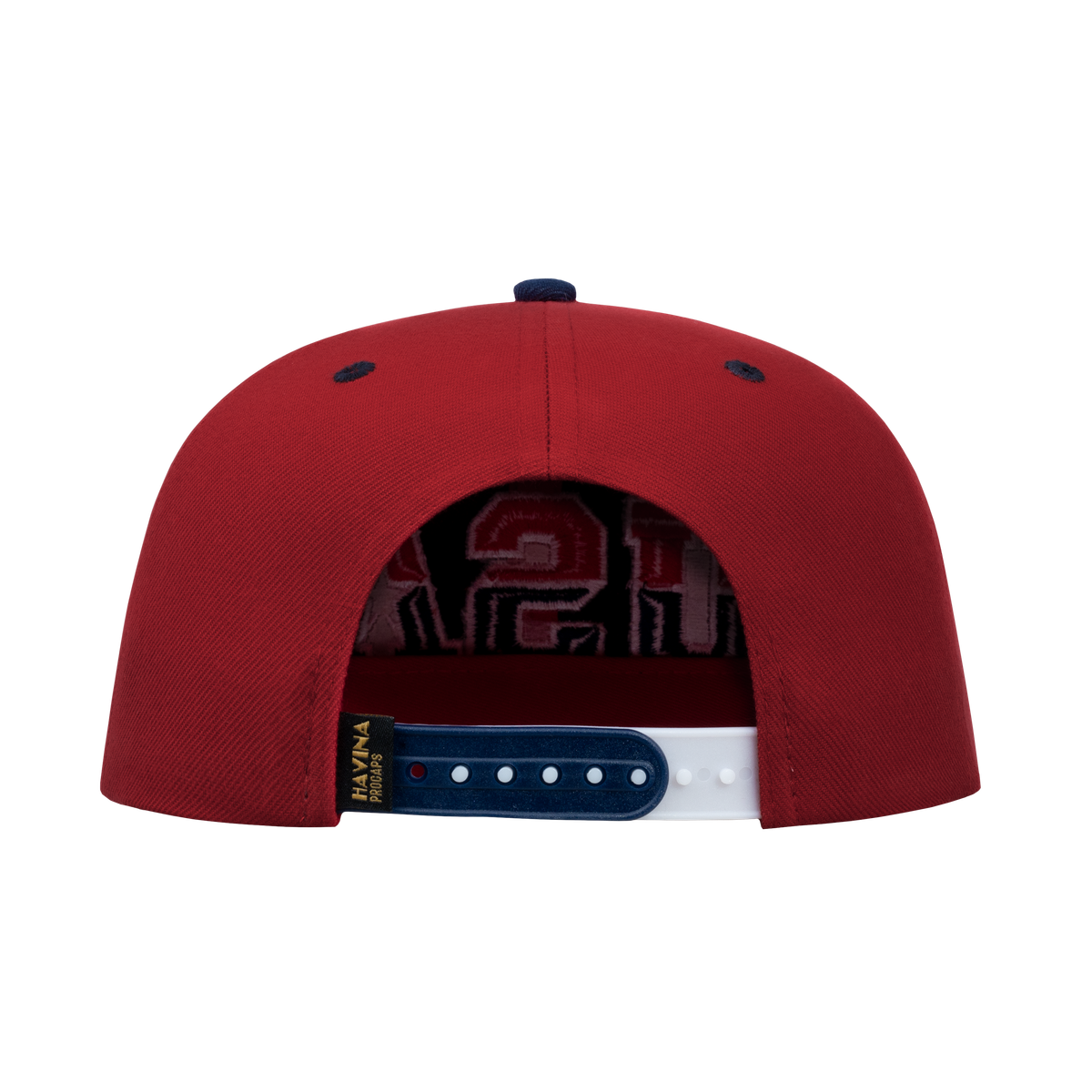 Embroidered Classic US American Flag - 6 Panel Snap Baseball Cap - Red
