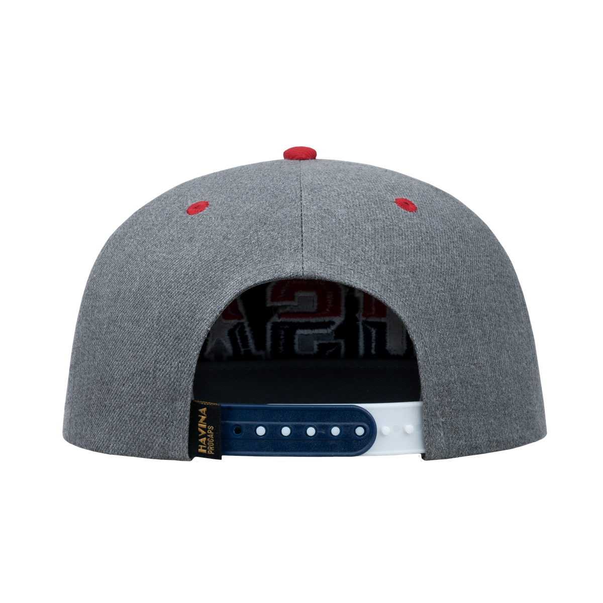 Embroidered Classic US American Flag - 6 Panel Snap Baseball Cap - Light Grey