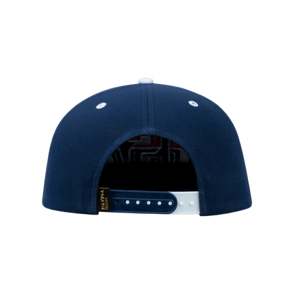 Classic US American Flag 6-Panel Snapback Flat Bill Baseball Cap with Navy front and Navy back