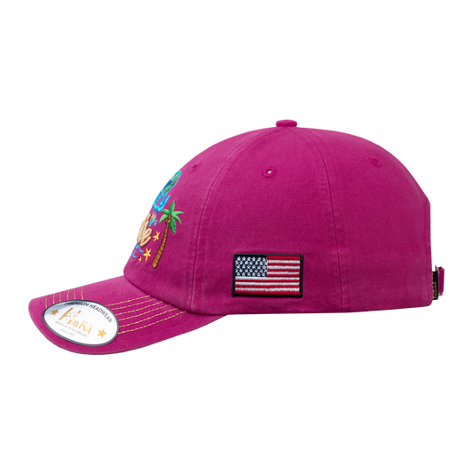 Embroidered Family Cruise - Traveling - 6 Panel Baseball Cap - Pink - Classic