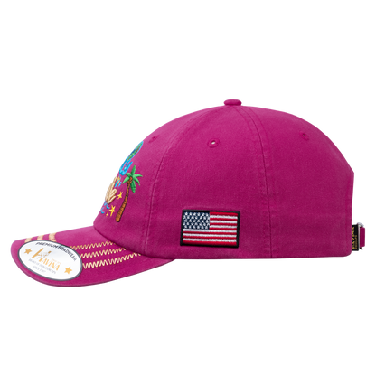 Embroidered Family Cruise - Traveling - 6 Panel Baseball Cap - Pink - Zig Zag