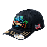 Embroidered Family Cruise - Traveling - 6 Panel Baseball Cap - Black - Zig Zag