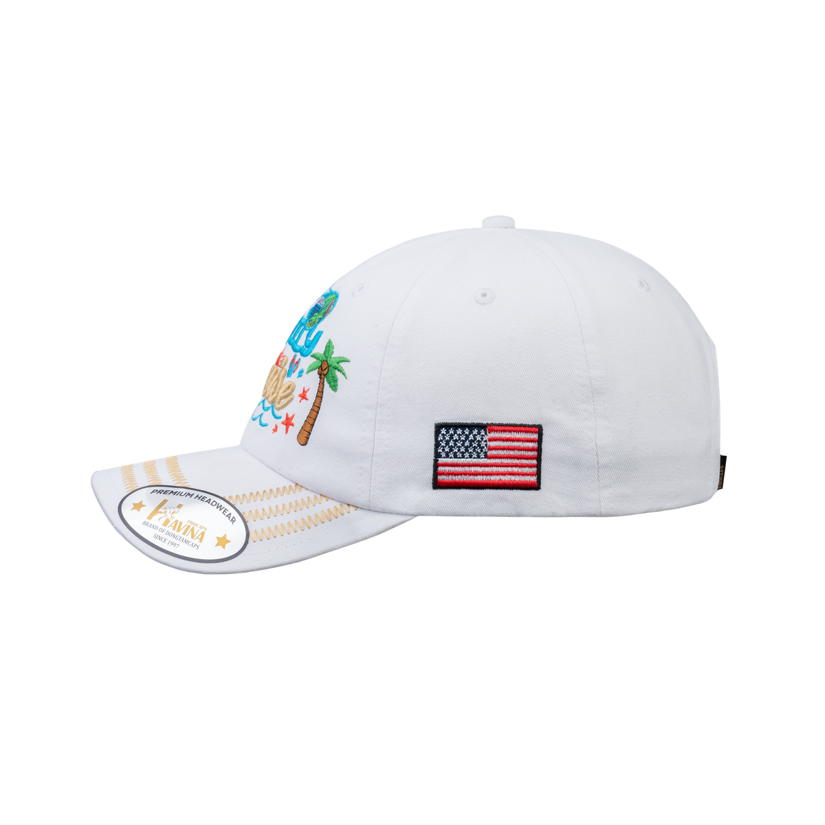 Family Cruise, Traveling 6-Panel Baseball Cap with White front and White back