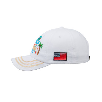Family Cruise, Traveling 6-Panel Baseball Cap with White front and White back