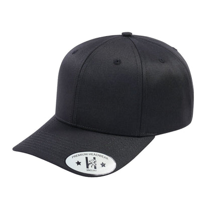 Blank 6-Panel Baseball Cap with Black front and Black back