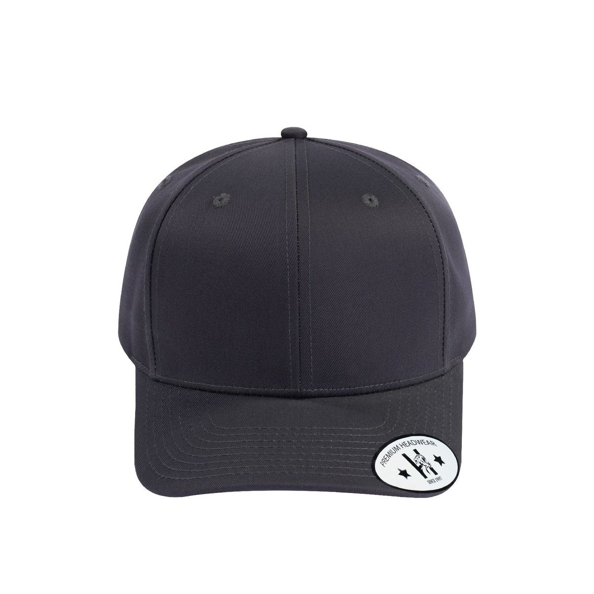 Blank 6-Panel Baseball Cap with Black front and Black back