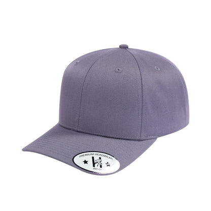 Blank 6-Panel Baseball Cap with Medium Grey front and Medium Grey back