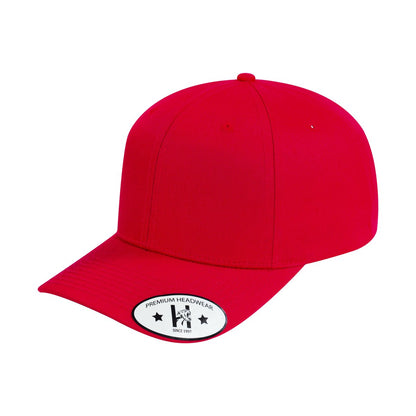 Blank 6-Panel Baseball Cap with Red front and Red back