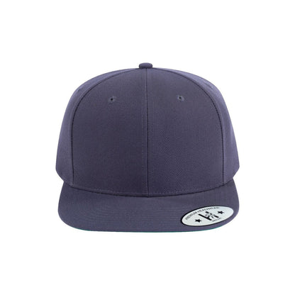 Blank 6-Panel Snapback Flat Bill Baseball Cap with Grey Heather front and Grey Heather back