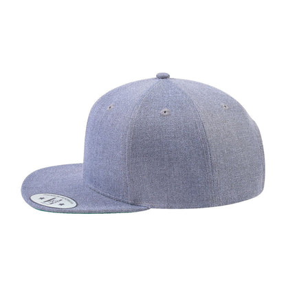 Blank 6-Panel Snapback Flat Bill Baseball Cap with Khaki front and Khaki back