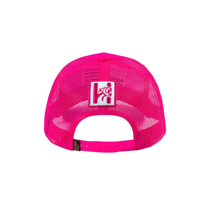 Embroidered The Us Flag - 6 Panel Trucker Hat - Pink/Pink - Classic
