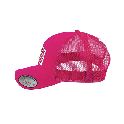 Embroidered The Us Flag - 6 Panel Trucker Hat - Pink/Pink - Classic