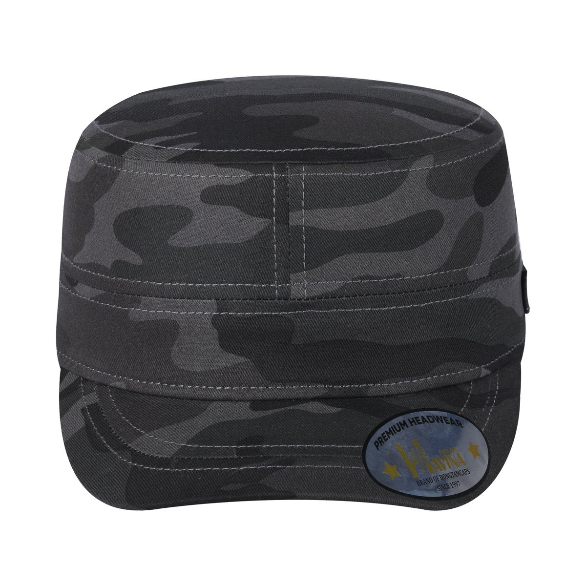 Blank Military Hat with Black Camo front and Black Camo back