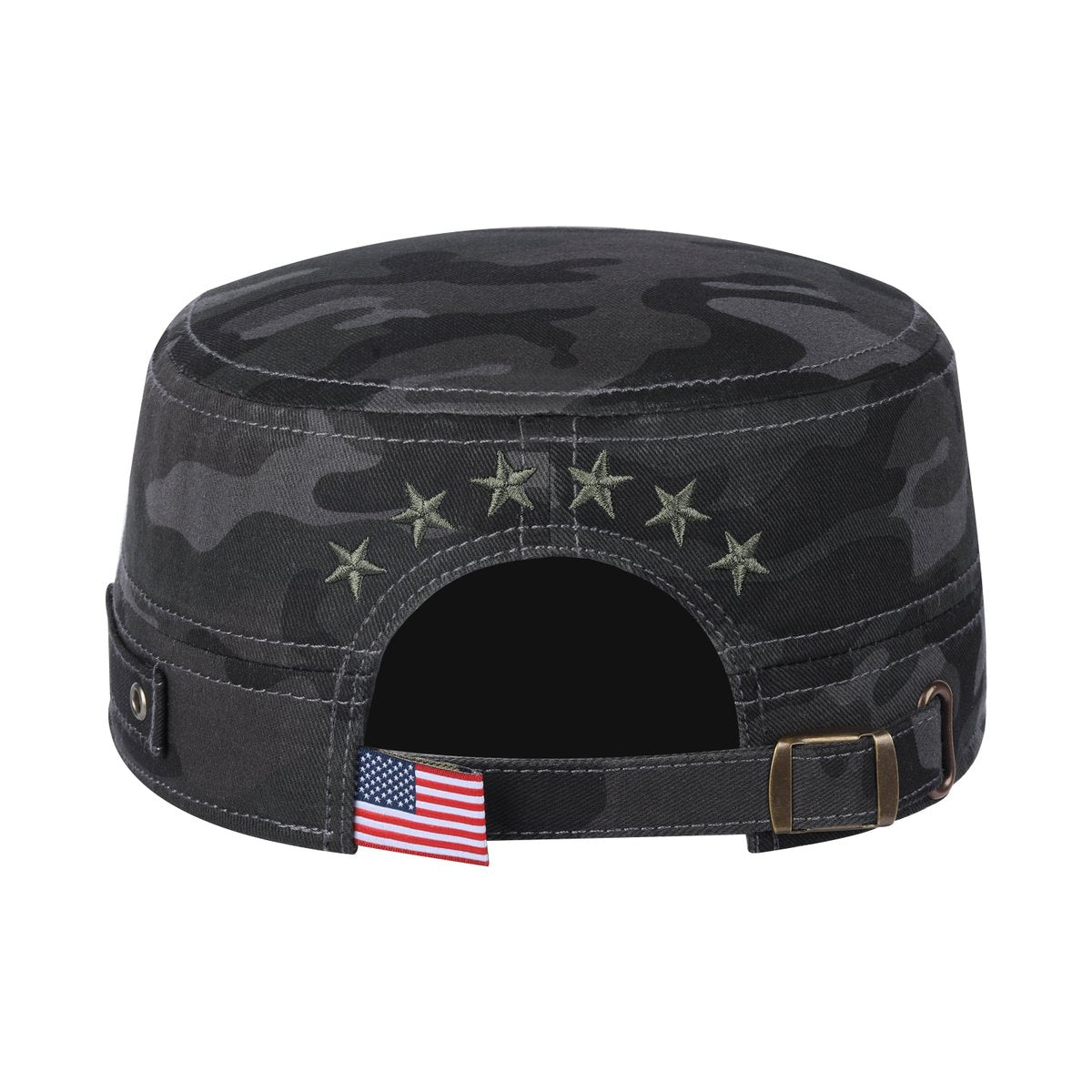 Embroidered The Star - Military Hat - Black Camo/Black Camo