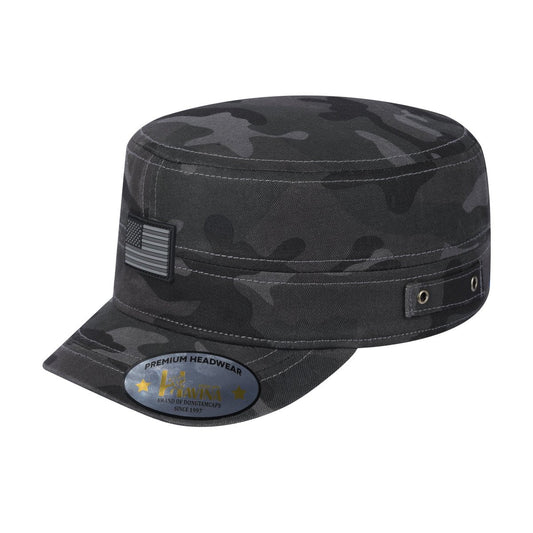 Rubber The US Flag - Military Hat - Black Camo/Black Camo