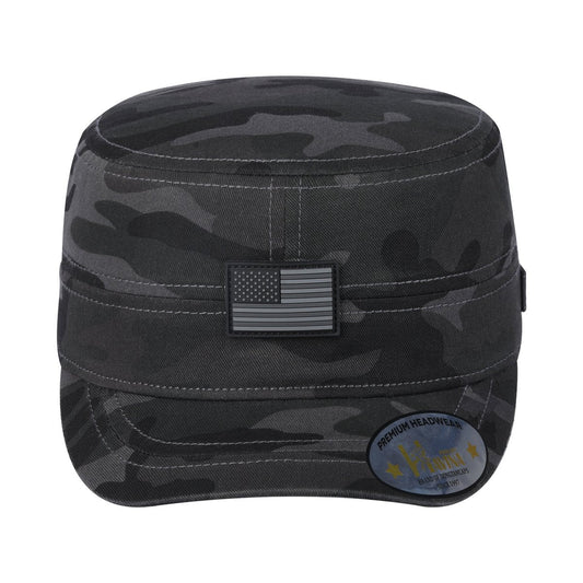 Rubber The US Flag - Military Hat - Black Camo/Black Camo