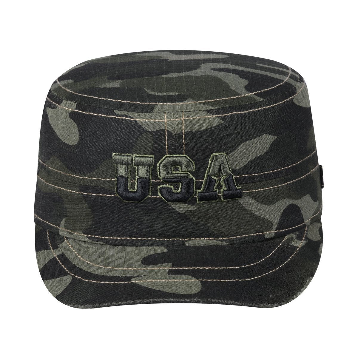 USA Military Hat with Green Camo front and Green Camo back