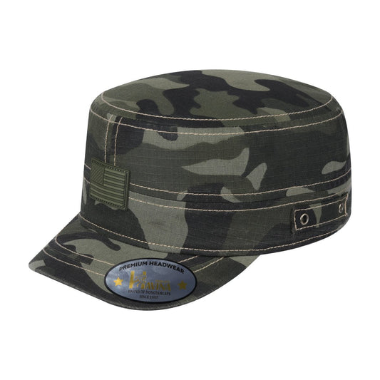 Rubber The US Flag - Military Hat - Green Camo/Green Camo