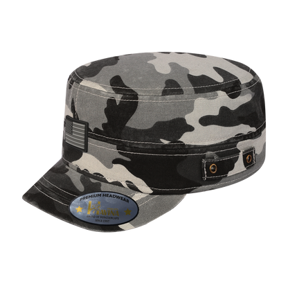 Rubber The US Flag - Military Hat - Grey Camo/Grey Camo