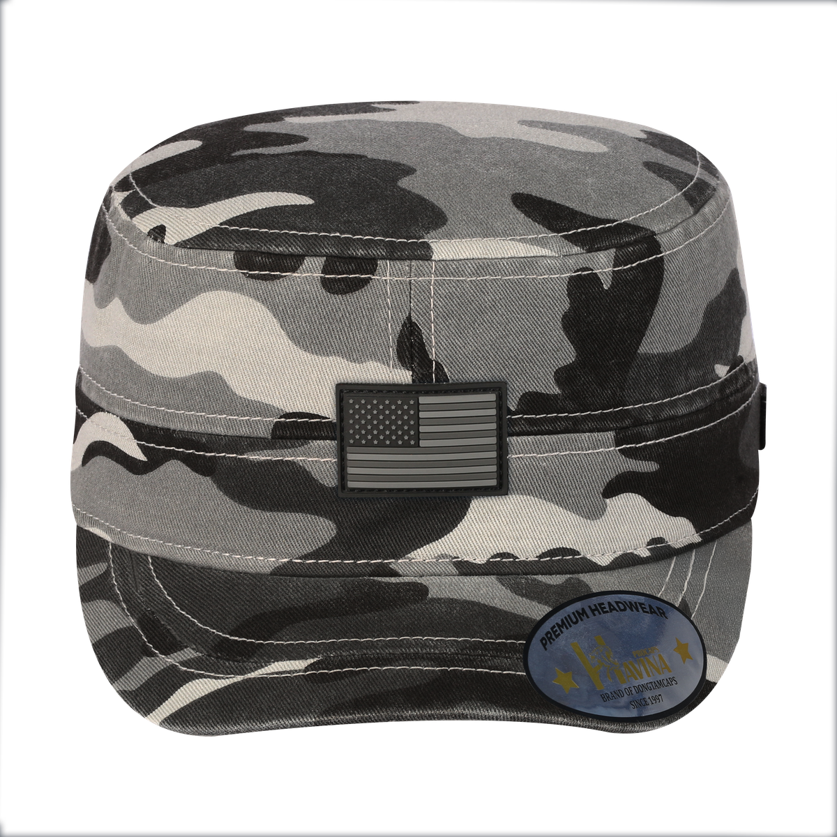 Rubber The US Flag - Military Hat - Grey Camo/Grey Camo