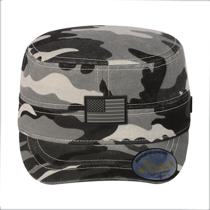 Rubber The US Flag - Military Hat - Grey Camo/Grey Camo