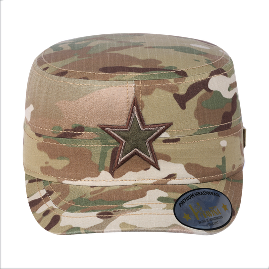 Embroidered The Star - Military Hat - Khaki Camo/Khaki Camo