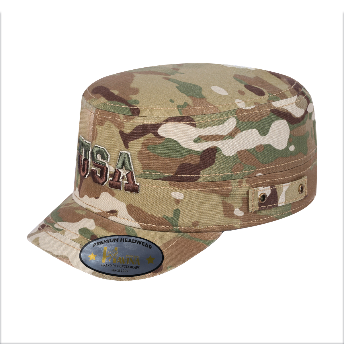 Embroidered The USA - Military Hat - Khaki Camo/Khaki Camo