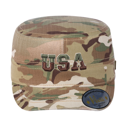 Embroidered The USA - Military Hat - Khaki Camo/Khaki Camo