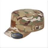 Leather The US Flag - Military Hat - Khaki Camo/Khaki Camo