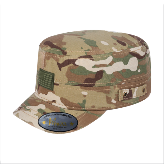 Rubber The US Flag - Military Hat - Khaki Camo/Khaki Camo
