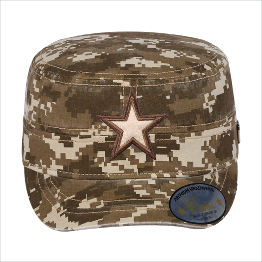 Embroidered The Star - Military Hat - Khaki Camo 2/Khaki Camo 2