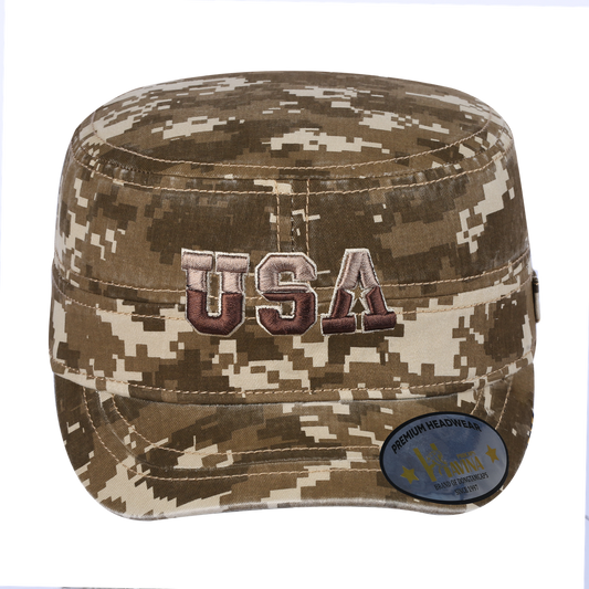 Embroidered The USA - Military Hat - Khaki Camo 2/Khaki Camo 2