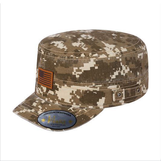 Leather The US Flag - Military Hat - Khaki Camo 2/Khaki Camo 2